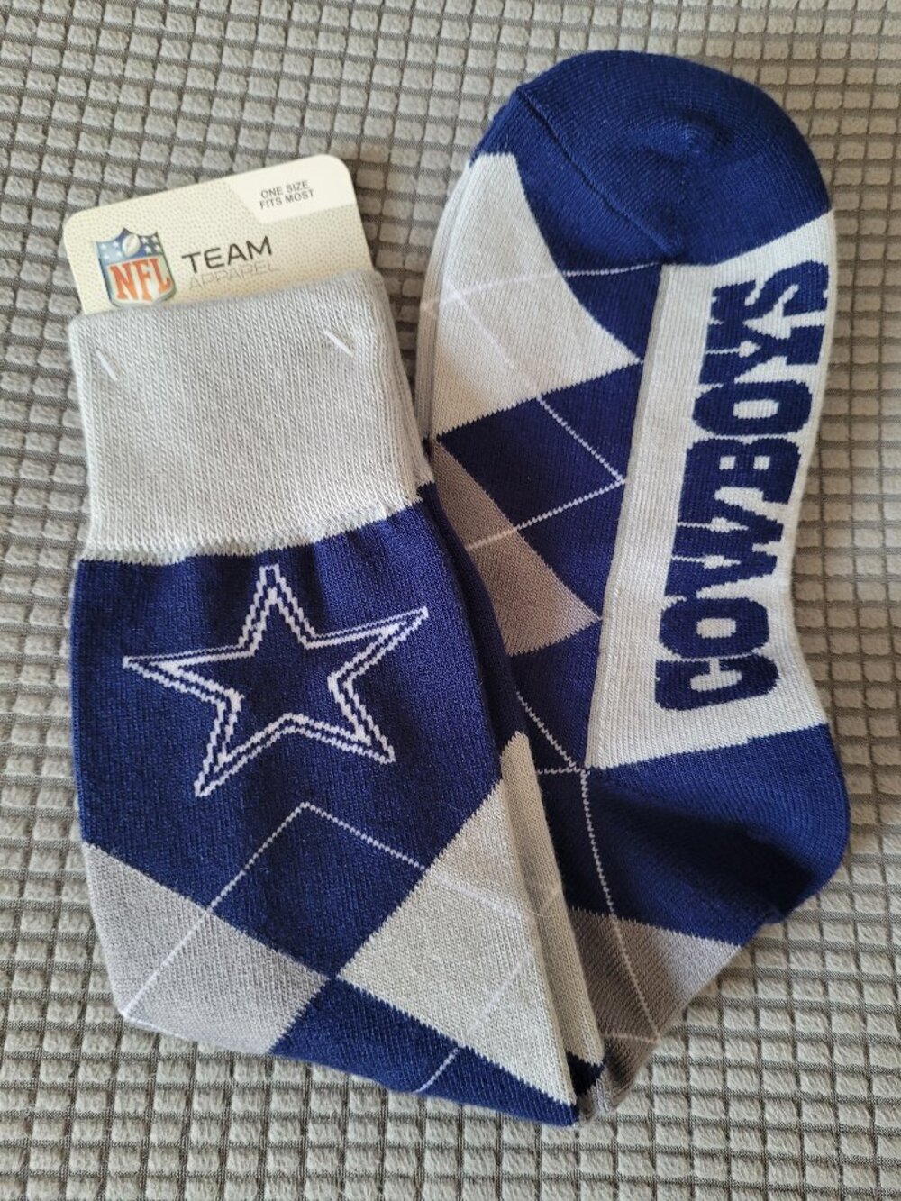 NFL Team Apparel Men's or Women's Dallas Cowboys Argyle Crew Socks (NWT)